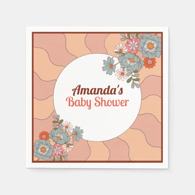 Party Napkins för barn i Stil-blomman Pappersservett (Framsidan)