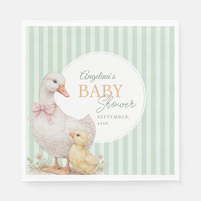 Party Napkins Mother Goose and Gosling. Pappersservett (Framsidan)