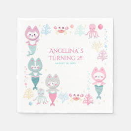 Party Napkins Nautisk Födelsedagsfest. Pappersservett