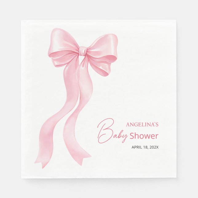 Party Napkins till babyduschen med en skön båge. Pappersservett (Framsidan)