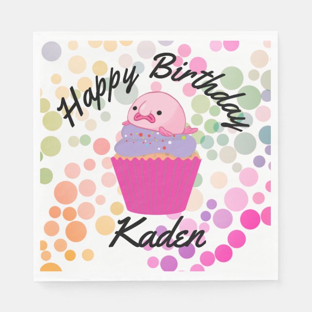 Party om födelsedagspressen Blobfish Papper Plate Pappersservett (Framsidan)