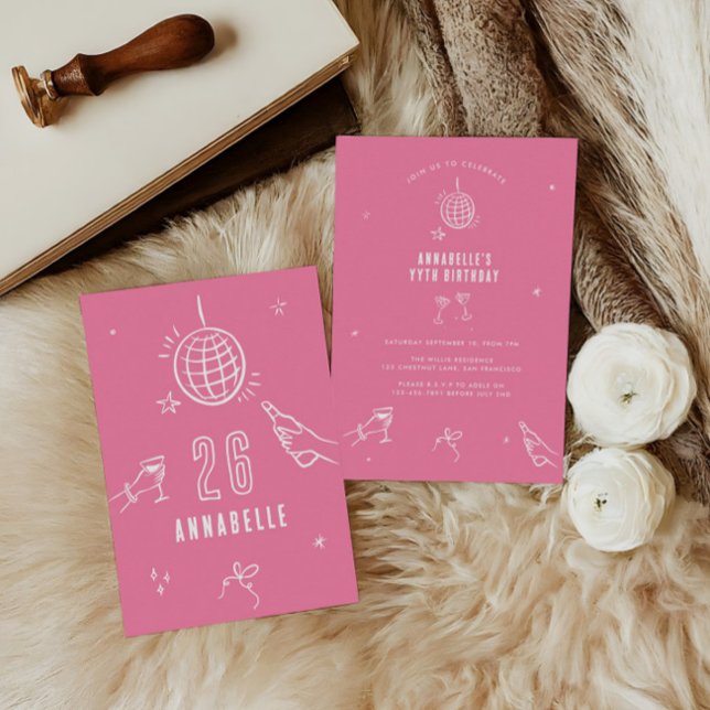 party på den vita hand plockade-dagskalven inbjudningar (Skapare uppladdad)