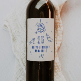 party på den vita hand plockade-dagskalven vinflaska etikett