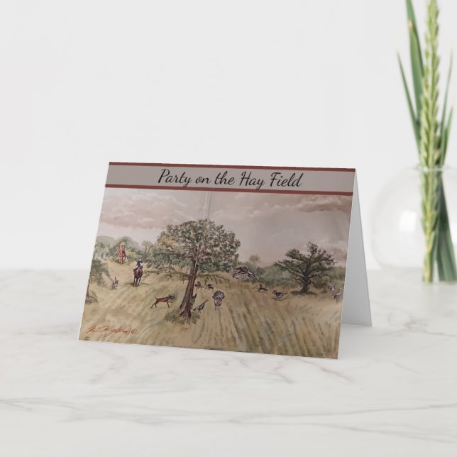 Party på Hay Fält-Helgdag-kortet Helgkort (Framsida)