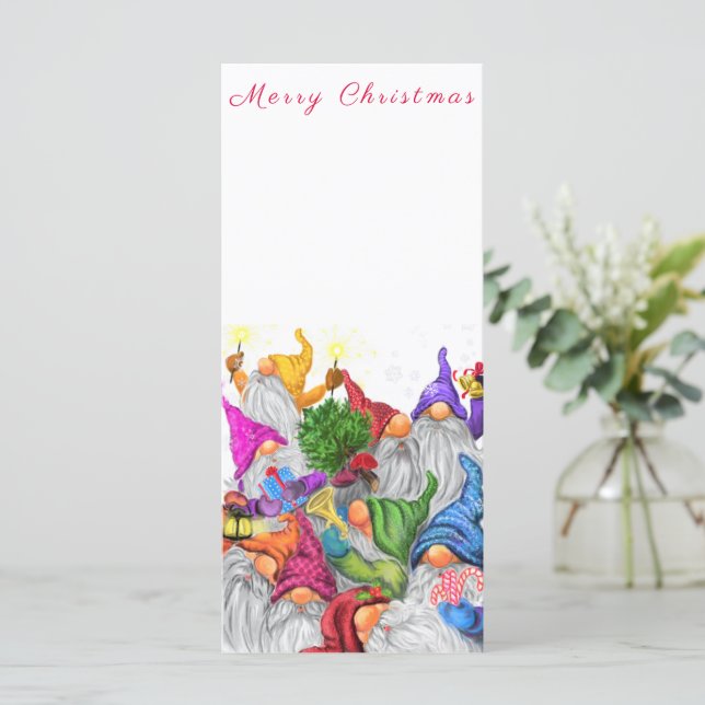 Party på julmenu Lycklig Gnomes Meny (Stående Fram)