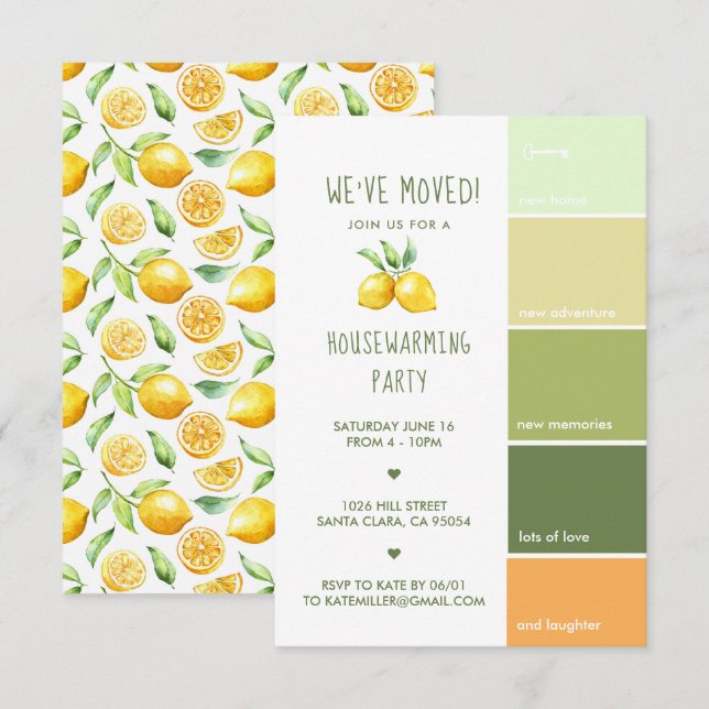 Party | Paint Chip Editable Färg Inbjudningar (Fram/baksida)