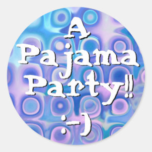 PARTY - Pajamapartyet med festligt cirklar Runt Klistermärke