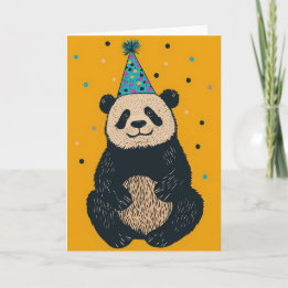 Party Panda-hälsningskort - Roligt- och slutdesign Kort