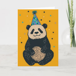 Party Panda-hälsningskort - Roligt- och slutdesign Kort