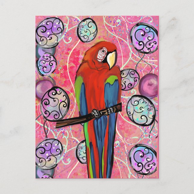 PARTY PAPAGAJER        VYKORT (Framsida)