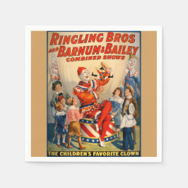 Party Pappra blöjor med Vintage Circus Poster Pappersservett