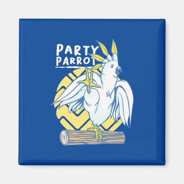 Party Parrot Bird Magnet (Framsidan)