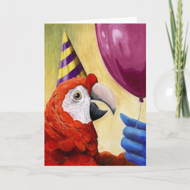 Party Parrot Birthday Card Kort (Framsida)