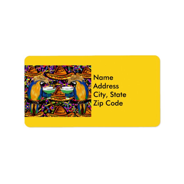 Party Parrots Adressetikett (Framsidan)