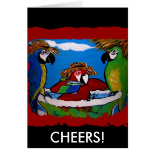 Party Parrots Glädjerop Hälsningskort