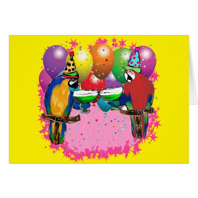 PARTY PARROTS HÄLSNINGSKORT (Framsidan Horizontal)