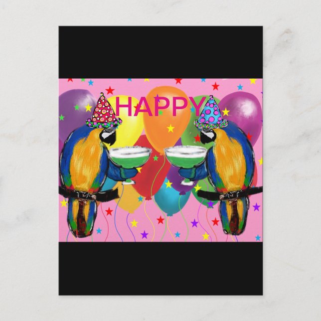 Party Parrots Inbjudan Vykort (Framsida)