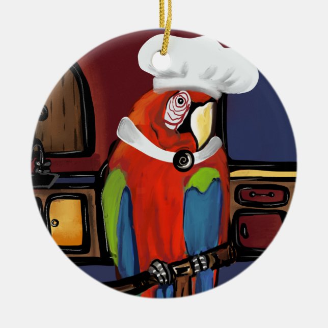 PARTY PARROTS JULGRANSPRYDNAD KERAMIK (Framsidan)