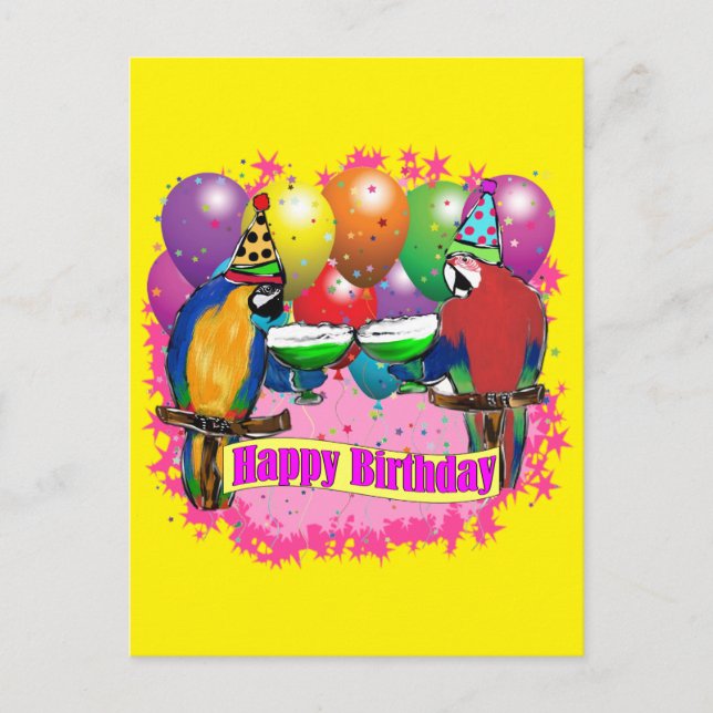 PARTY PARROTS VYKORT (Framsida)