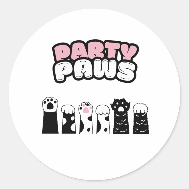 PARTY PAWS RUNT KLISTERMÄRKE (Framsida)