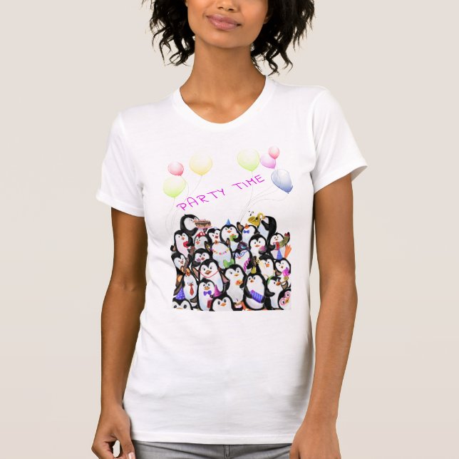 Party Penguin T-Shirt - Anpassningsbar (Framsida)