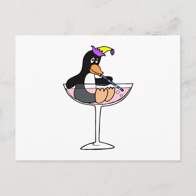 Party Penguin Vykort (Framsida)