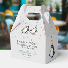 Party Penguins, vattenfärg, barns födelsedag Presentaskar