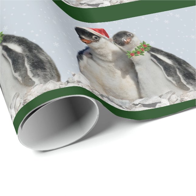 Party Penguins Wrapping Papper - jul Presentpapper (Rullad Hörn)
