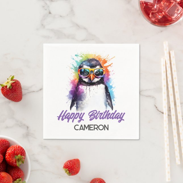 Party Penguinsolglasögon, barn Pappersservett (Insitu)