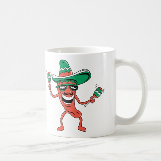 Party Pepper i Sombrero med Maracas Kaffemugg (Höger)