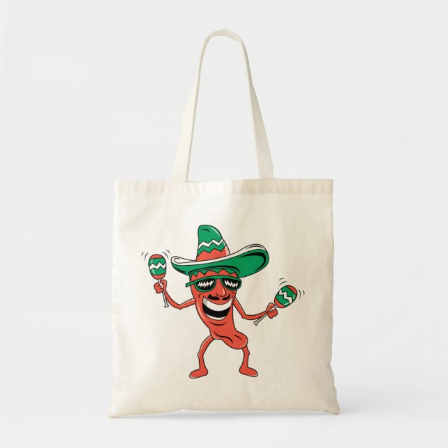 Party Pepper i Sombrero med Maracas Tygkasse (Framsidan)