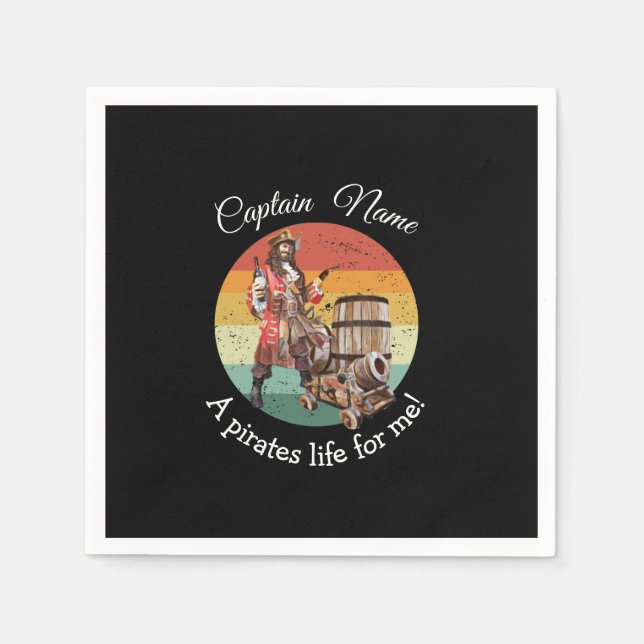 Party Pirat svartblöjor Pappersservett (Framsidan)