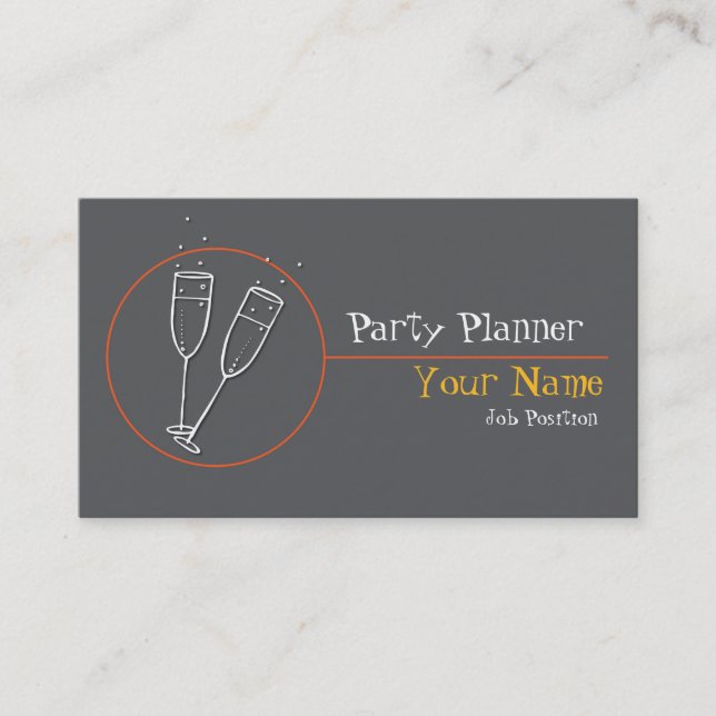 Party Planner Affärskort Visitkort (Framsida)