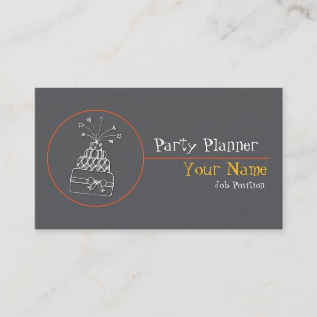 Party Planner Affärskort Visitkort (Framsida)