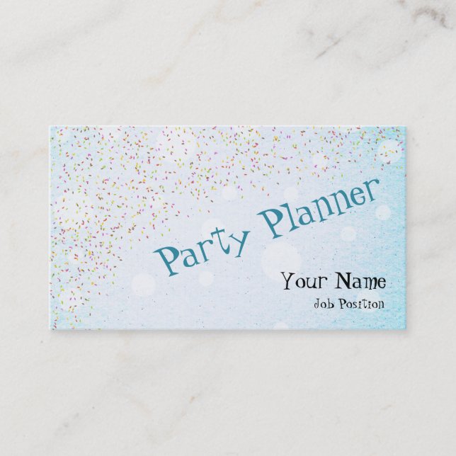 Party Planner Affärskort Visitkort (Framsida)