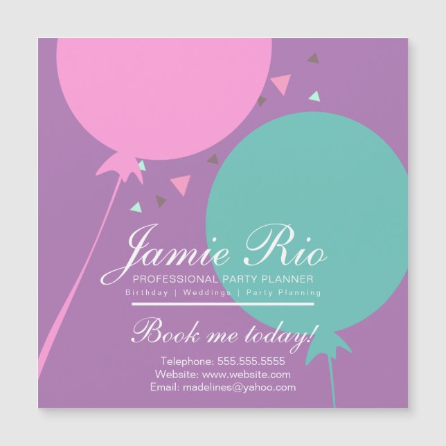 Party Planner Birthday Planing Balloon Magnet (Framsida)