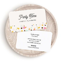 Party Planner Cute Confetti Visitkort