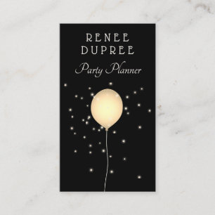Party Planner Guld Balloon Affärskort Visitkort