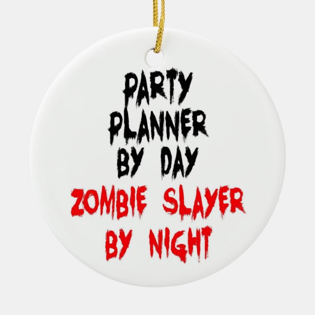 Party Planner Zombie Sayer Julgransprydnad Keramik (Framsidan)