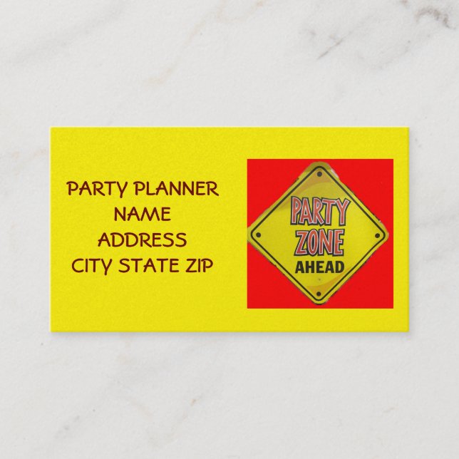 "PARTY PLANNERS AFFÄRSKORT VISITKORT (Framsida)
