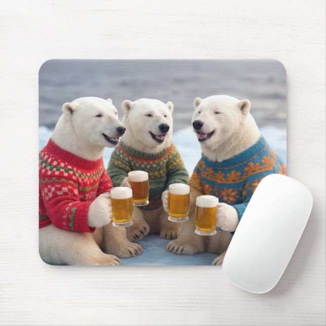 Party Polar Bears Wearing Christmas Ugly Sweaters Musmatta (Med mus)