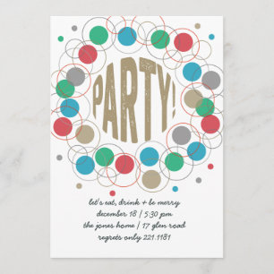 Party Polka dots Inbjudningar