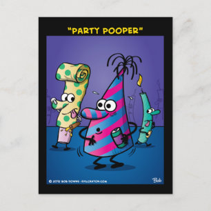 "Party Pooper" Inbjudan Vykort