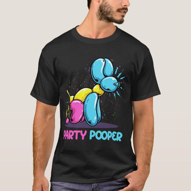 Party Pooper Kidcore Balloon Hund Birthday Balloon T Shirt (Framsida)