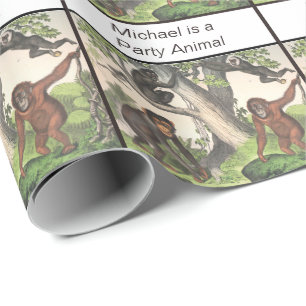 Party-presenten som omsluter Monkey Chimpanzee-Vin Presentpapper