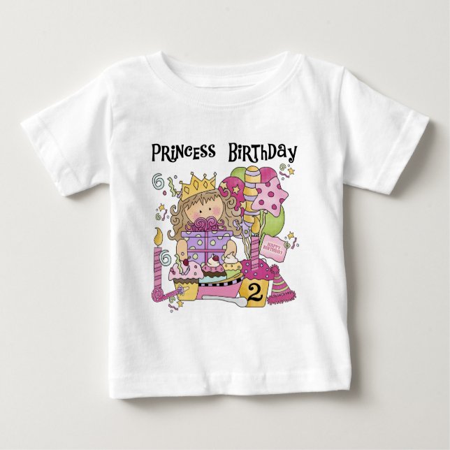 Party Princess 2:a födelsedag Tshirts och presente (Framsida)