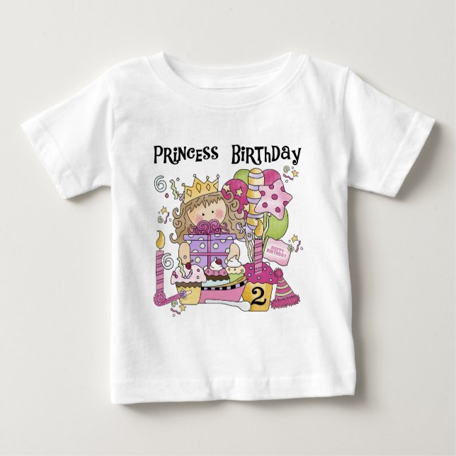 Party Princess 2:a födelsedag Tshirts och presente (Framsida)