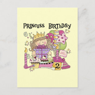 Party Princess 2:a födelsedag Tshirts och presente Inbjudan Vykort
