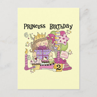 Party Princess 2:a födelsedag Tshirts och presente Inbjudan Vykort