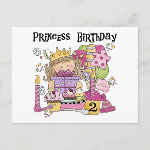 Party Princess 2:a födelsedag Tshirts och presente Inbjudan Vykort